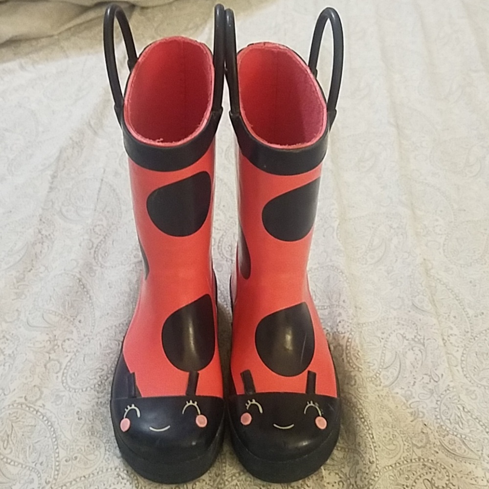 Little Girls Lady Bug Rain Boots